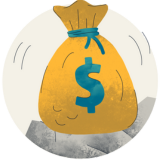 Ticket for change Lebanon_Support Us Illustration of a pack of money