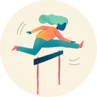 Illustration 200x200 a girl leaping