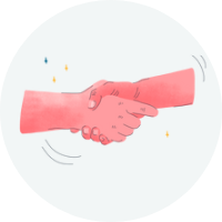 Illustration 200x200 two hands shaking