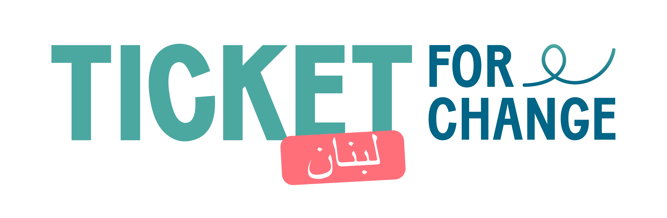 TICKET FOR CHANGE LEBANON Arabic version rectangular shape Logo